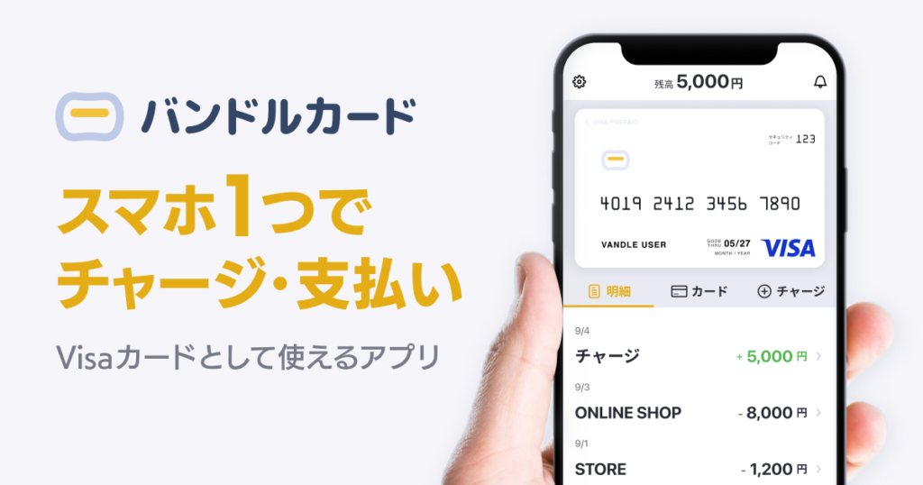 バンドルカードはVisaブランドのプリペイドカード