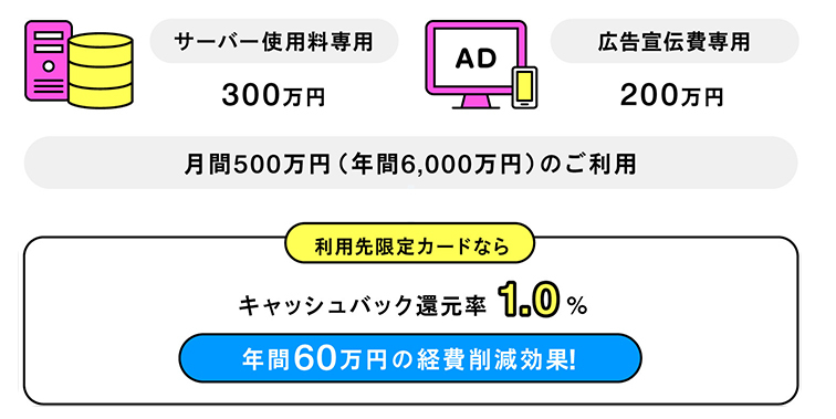 利用先限定ビジネスカード還元率例